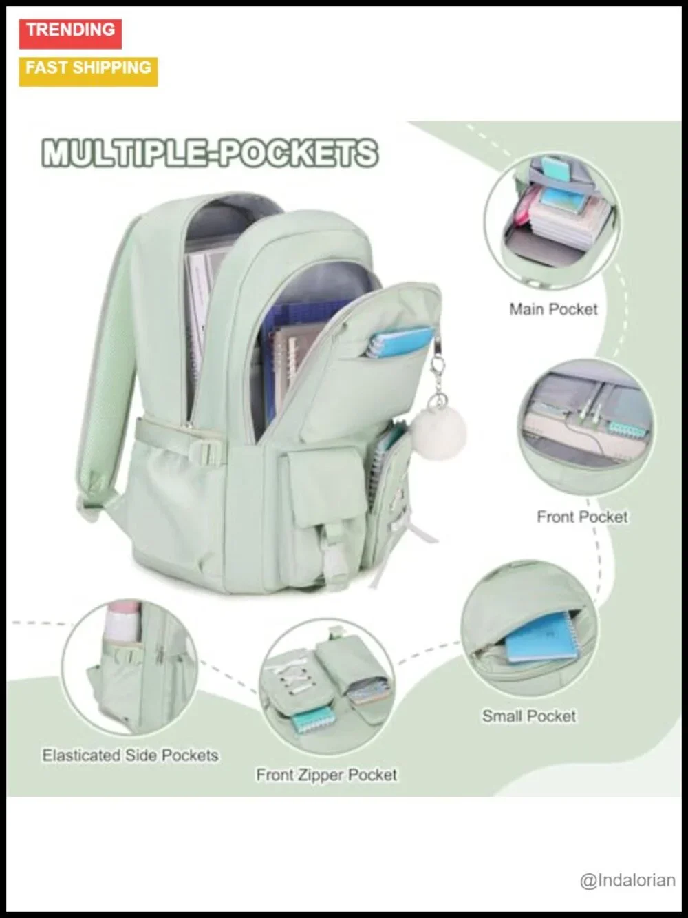 4-Piece Girls Backpack Set with Lunch Bag, Crossbody Bag & Pencil Pouch